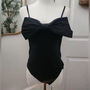 A New Day Black Bodysuit with Bow Detail